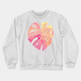 Swiss Cheese Monstera - Pastel Pink Crewneck Sweatshirt